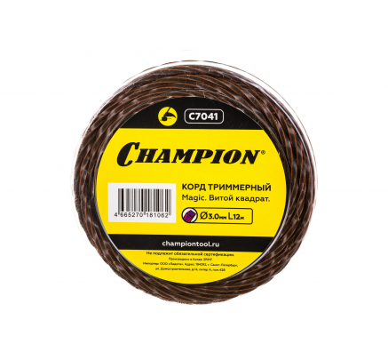 Комплект: Триммер бензиновый Champion (Т256) + Корд тримерный (C7041) + Очки защитные (C1009) Масло для 2-тактных двигателей (C1011)