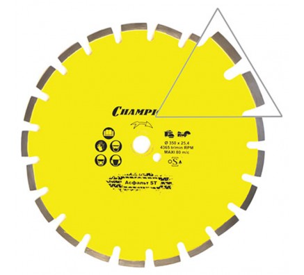Диск алмазный Champion асфальт ST 350/25,4/10 Asphafight (C1606)
