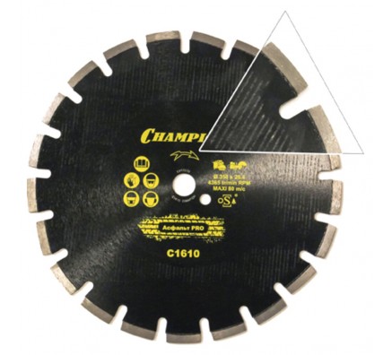 Диск алмазный Champion асфальт PRO 350/25,4/10 Asphafight (C1610)