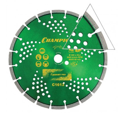 Диск алмазный Champion гранит PRO 300/25,4/10 Laser Granitek (C1613) 