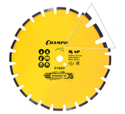 Диск алмазный Champion асфальт ST 400/25,4/10/3,5 Asphafight (C1623)